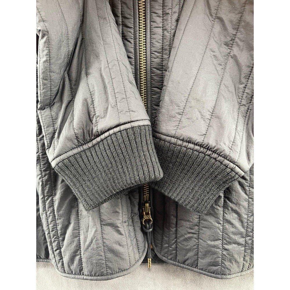 Billy Reid Mens Large Quilted Hooded Jacket Gray Full Zip Designer Coat - Picture 6 of 9